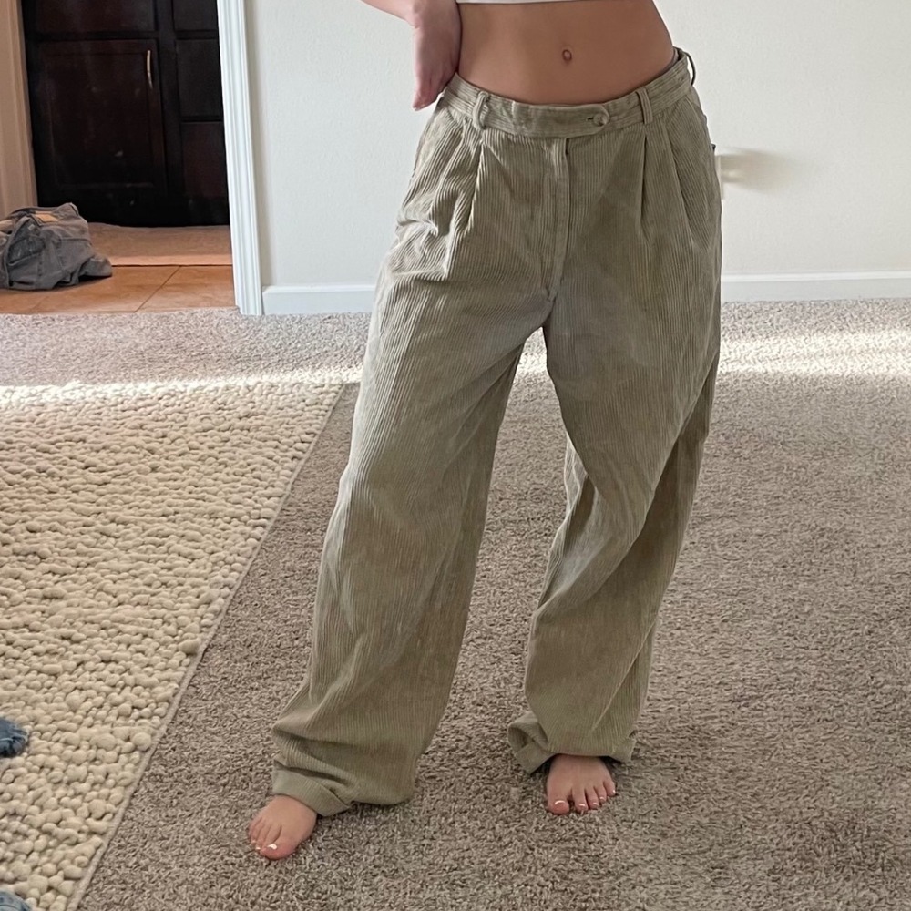 Burberry Beige Corduroy Cotton Trouser Pants Size